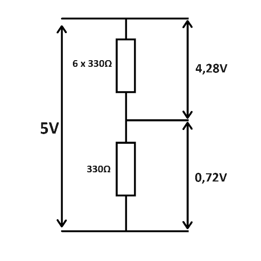 Schemat dzielnika napięcie